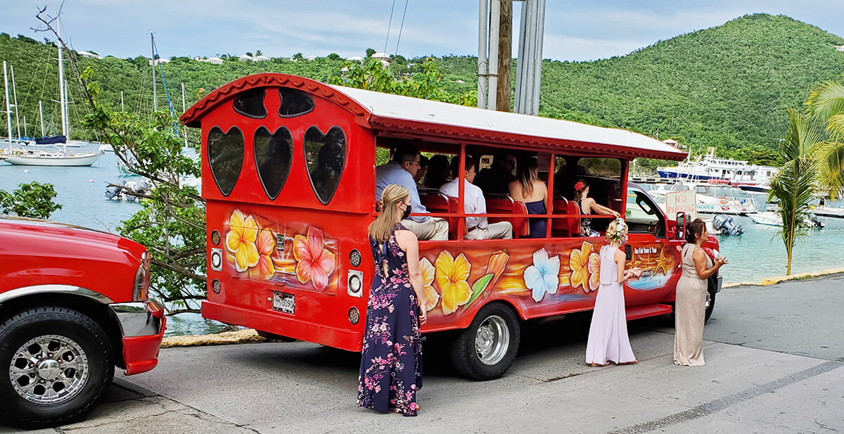 wedding transportation on st john